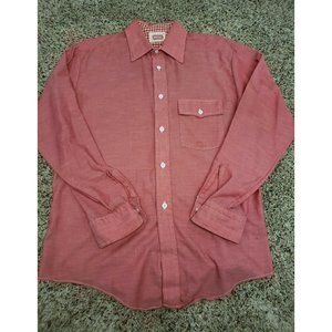 BREAD Vintage Red Button Down Shirt Long Sleeve